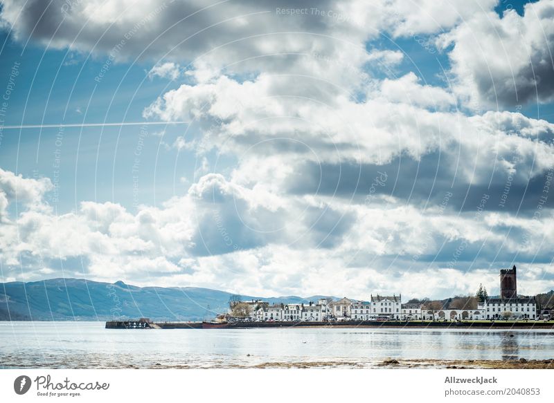 Inveraray Himmel Wolken Frühling Schönes Wetter Küste Bucht Schottland Dorf Kleinstadt Skyline Haus maritim Idylle Ferien & Urlaub & Reisen Tourismus Wasser