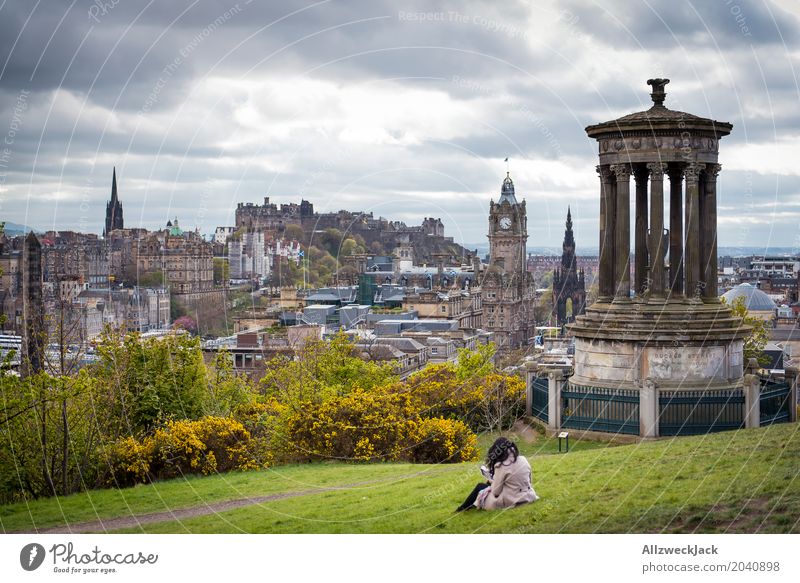 Edinburgh Schottland Ausblick 2 Erholung ruhig Ferien & Urlaub & Reisen Reisefotografie Ausflug Ferne feminin Junge Frau Erwachsene Leben 1 Mensch Jugendliche