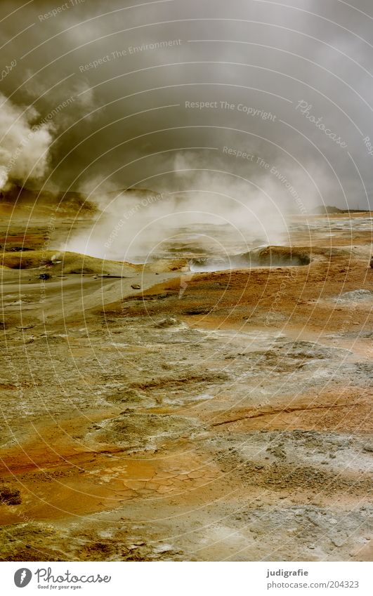 Island Umwelt Natur Landschaft Urelemente Wasser Himmel Vulkan außergewöhnlich bedrohlich dunkel heiß natürlich Wärme Stimmung einzigartig Kraft Gas Schwefel