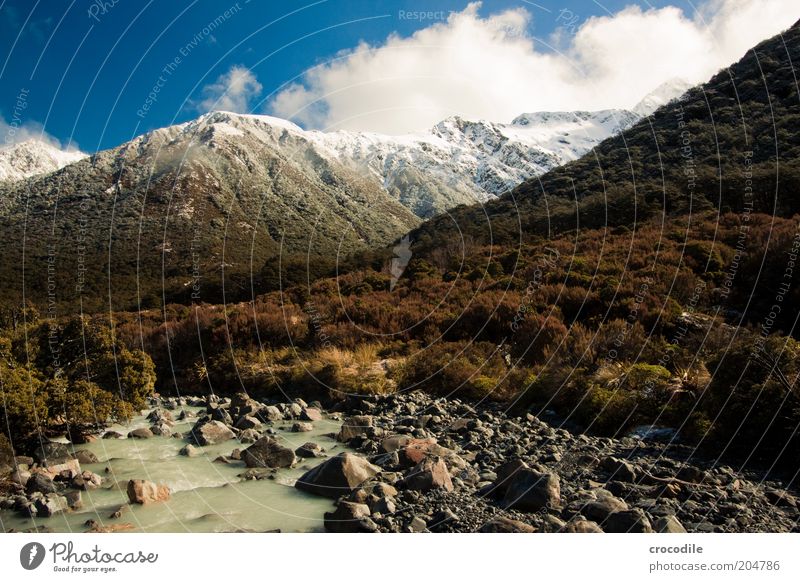 New Zealand 92 Umwelt Natur Landschaft Urelemente Himmel Schönes Wetter Wald Alpen Berge u. Gebirge Gipfel Schneebedeckte Gipfel Insel Neuseeland