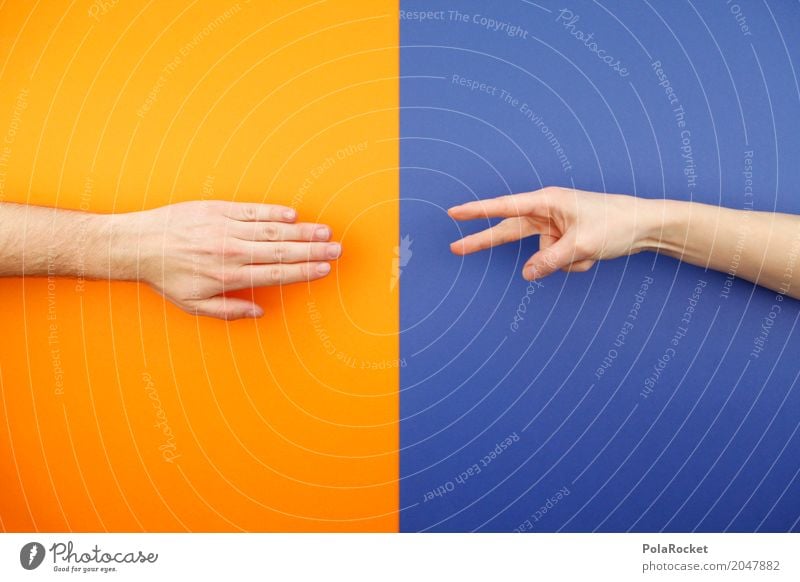#AS# Schnuck Hand Finger Freude orange blau Kreativität Gegner Kampfsport Mensch Kindheit Spielen Schere Stein Papier Farbfoto Innenaufnahme Experiment