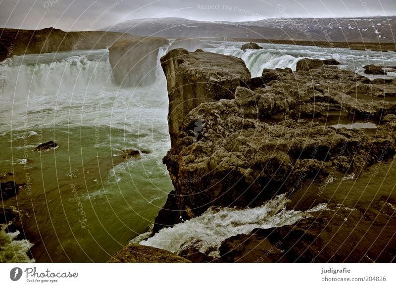 Island Umwelt Natur Landschaft Urelemente Wasser Klima Felsen Schlucht Wasserfall außergewöhnlich dunkel fantastisch kalt nass natürlich wild Stimmung