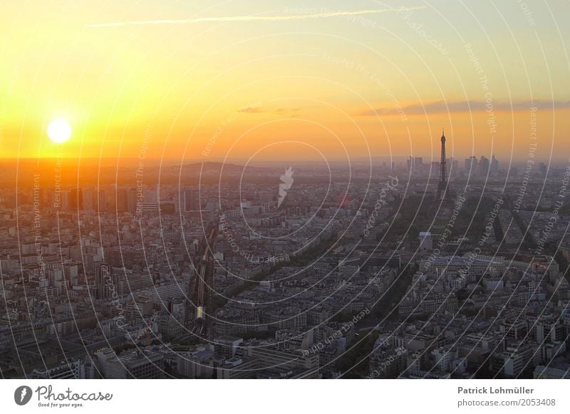 Sonnenuntergang über Paris Ferien & Urlaub & Reisen Tourismus Sightseeing Städtereise Architektur Umwelt Himmel Wolken Frühling Schönes Wetter Frankreich Europa