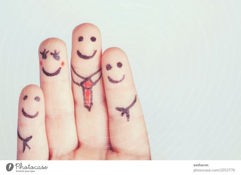 Finger bilden eine glückliche Familie Lifestyle Wellness Leben Mensch Kind Mädchen Frau Erwachsene Mann Eltern Mutter Vater Familie & Verwandtschaft Partner