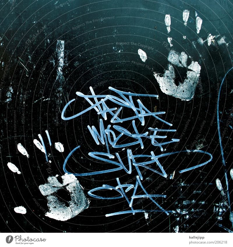 schwarz und weiß, wir stehen auf eurer seite Hand Finger Kunst Kunstwerk Zeichen Schriftzeichen Graffiti berühren handabdruck Fingerabdruck Identität Erinnerung