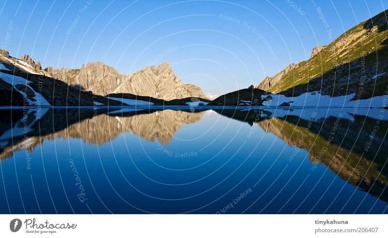 Guflsee Erholung ruhig Freiheit Berge u. Gebirge Landschaft Wasser Wolkenloser Himmel Alpen See träumen kalt blau Fernweh Natur Symmetrie mehrfarbig