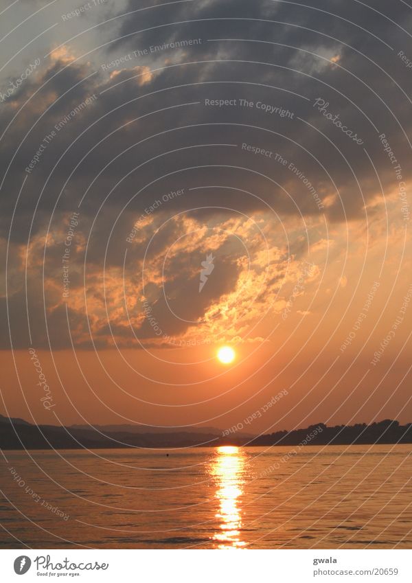 sunsetmontag Sonnenuntergang Abendsonne Vierwaldstätter See orange Wasser schweiz sonne