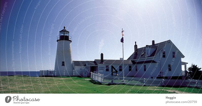 Leuchtturm Neuengland Maine Nordamerika Blauer Himmel