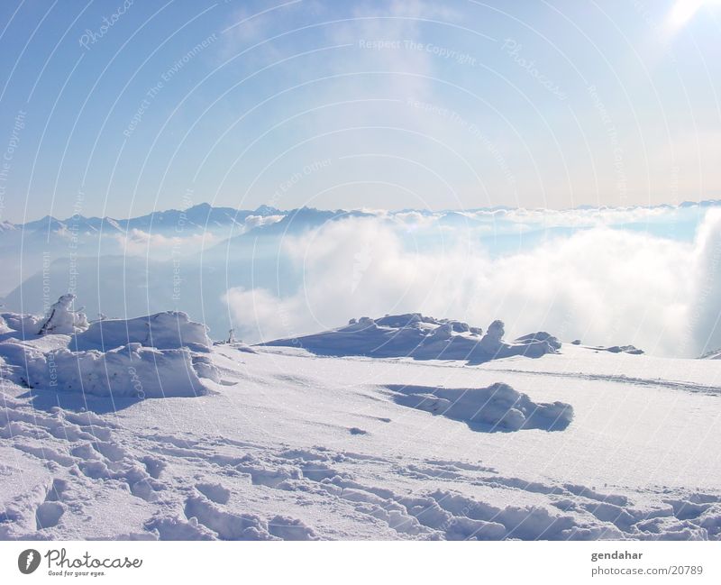 Bergwelt weiß Wolken Gletscher Berge u. Gebirge Schnee Himmel