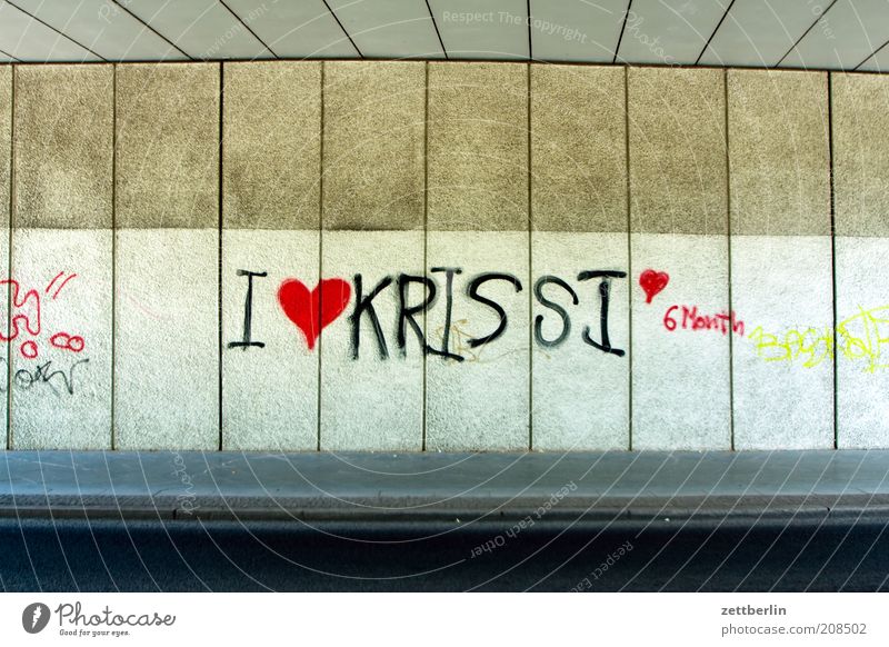 I <3 KRISSI <3 6 Month Jugendkultur Subkultur Brücke Bauwerk einzigartig Freude Glück Sympathie Liebe Verliebtheit Graffiti Schriftzeichen Liebeserklärung
