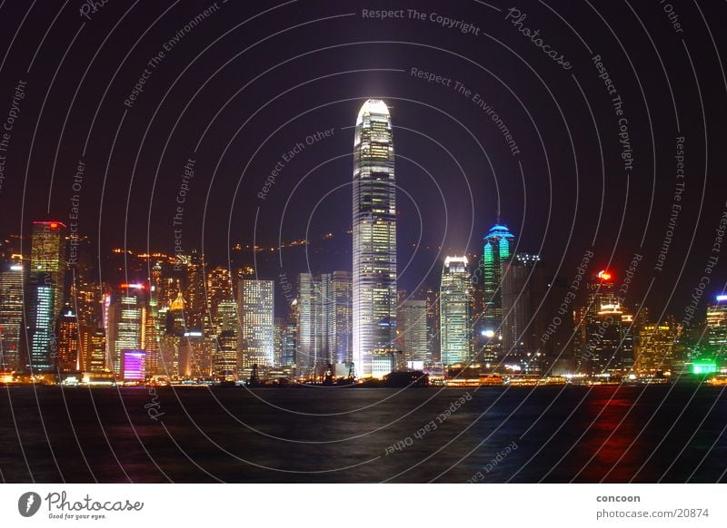 2IFC Hong Kong Hochhaus Licht Nacht groß Macht Hongkong China Los Angeles Two International Finance Centre Skyline Lampe gigantisch