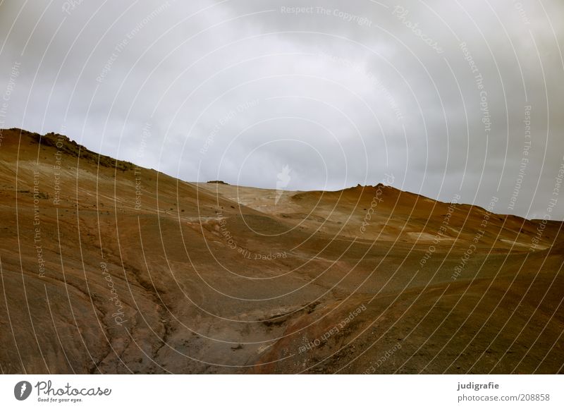 Island Umwelt Natur Landschaft Erde Himmel Wolken Klima Hügel Berge u. Gebirge Vulkan außergewöhnlich dunkel natürlich braun Stimmung Farbfoto Gedeckte Farben