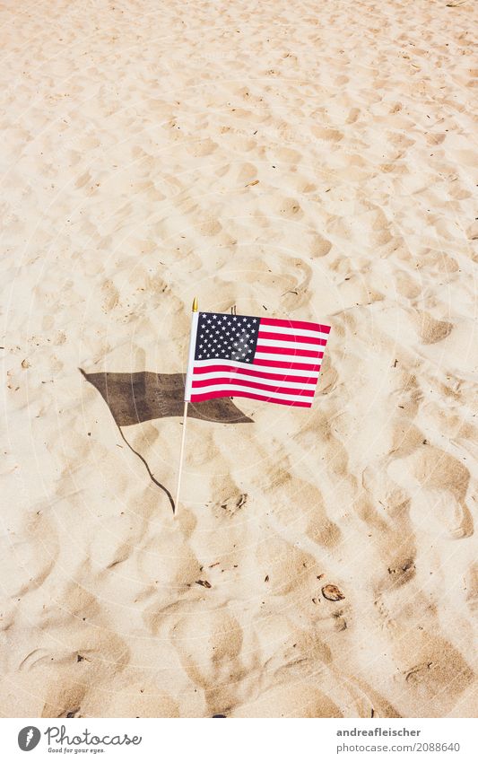 Road Trip // West Coast USA Sand Freude Leben Fahne Patriotismus Strand weich Mondlandschaft Einsamkeit trocken Sonnenstrahlen gestreift Stern Hügel Wüste