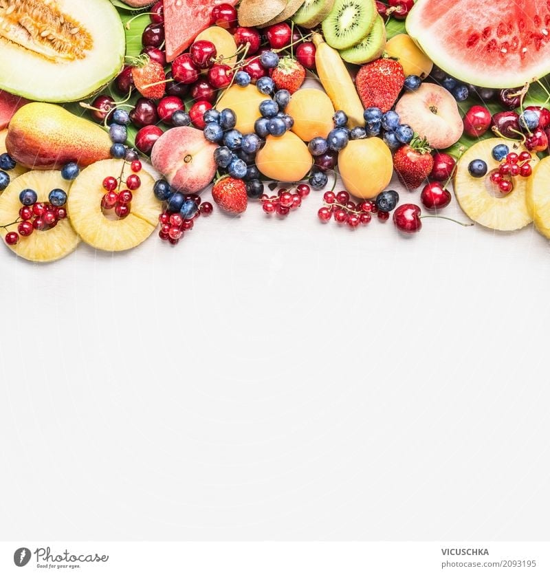 Sommer Obst für gesundes Essen Lebensmittel Frucht Apfel Orange Ernährung Bioprodukte Vegetarische Ernährung Diät Stil Design Gesundheit Gesunde Ernährung