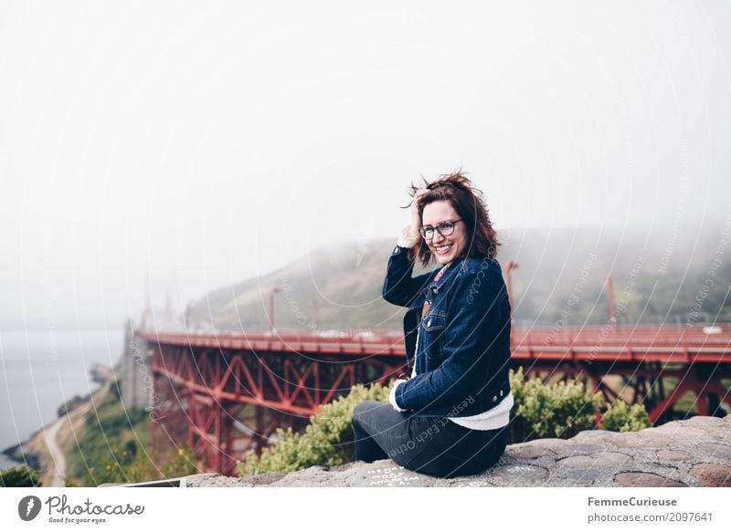 Roadtrip West Coast USA (134) feminin Junge Frau Jugendliche Erwachsene Mensch 18-30 Jahre Ferien & Urlaub & Reisen Golden Gate Bridge San Francisco Westküste