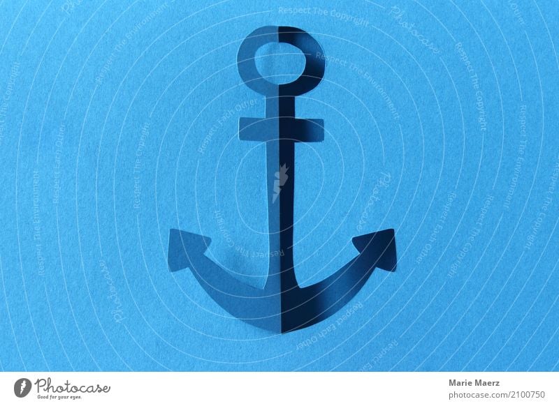 Anker Papierschnitt Design Ferien & Urlaub & Reisen Meer Segeln festhalten Coolness frisch trendy maritim sportlich blau Vertrauen Sicherheit Sehnsucht Heimweh