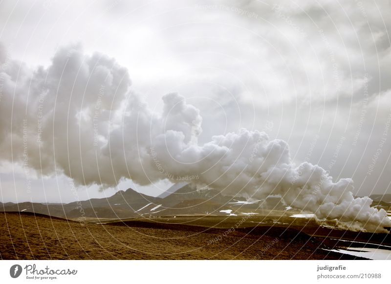 Island Umwelt Natur Landschaft Urelemente Erde Himmel Wolken Klima Hügel Berge u. Gebirge Vulkan Krafla außergewöhnlich bedrohlich dunkel fantastisch gigantisch