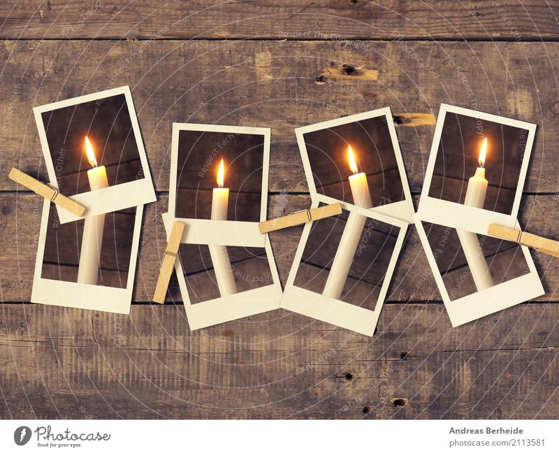 Vierter Advent Winter Weihnachten & Advent retro Tradition candle candlelight card merry conceptual december fourth eve old stylized wooden Adventskranz