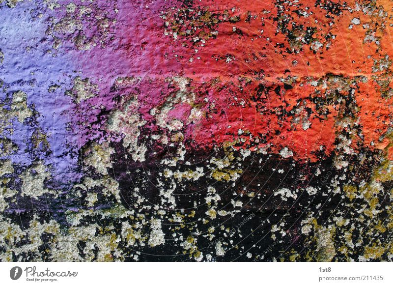 verlaufsübungen vergangener tage Kunst Kunstwerk Gebäude Mauer Wand Fassade alt glänzend ästhetisch kaputt verrückt mehrfarbig Graffiti Farbstoff Lack lackieren