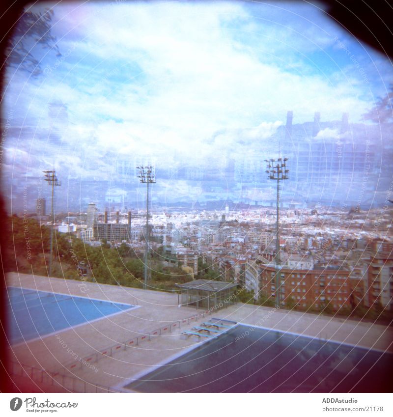 über den dächern von barcelona Panorama (Aussicht) Stadt Barcelona Springbecken Europa Olympiade stadtsansichten groß