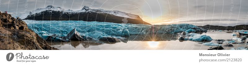 Gletscher Bucht, Island Natur Landschaft Berge u. Gebirge Gipfel Schneebedeckte Gipfel Ferien & Urlaub & Reisen Abenteuer Aktivurlaub Abenteuerurlaub Eis Winter