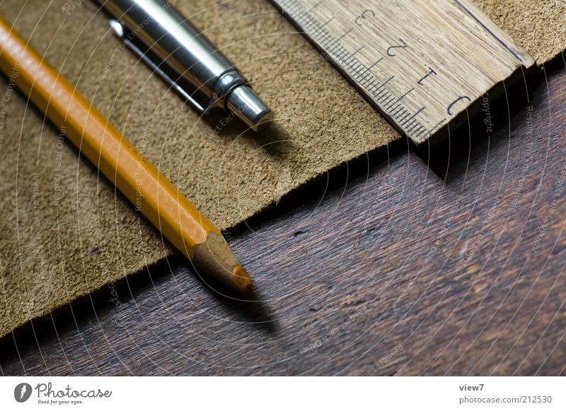 wertig. Schreibwaren Verpackung Holz ästhetisch authentisch dünn einfach modern positiv braun elegant nachhaltig Ordnung sparsam Lineal etui Leder Bleistift