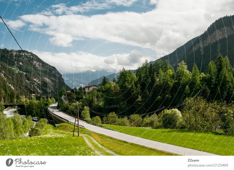 AT Umwelt Natur Landschaft Himmel Sommer Schönes Wetter Alpen Berge u. Gebirge Verkehrswege Straße frisch blau grün Freiheit Freizeit & Hobby Idylle Klima