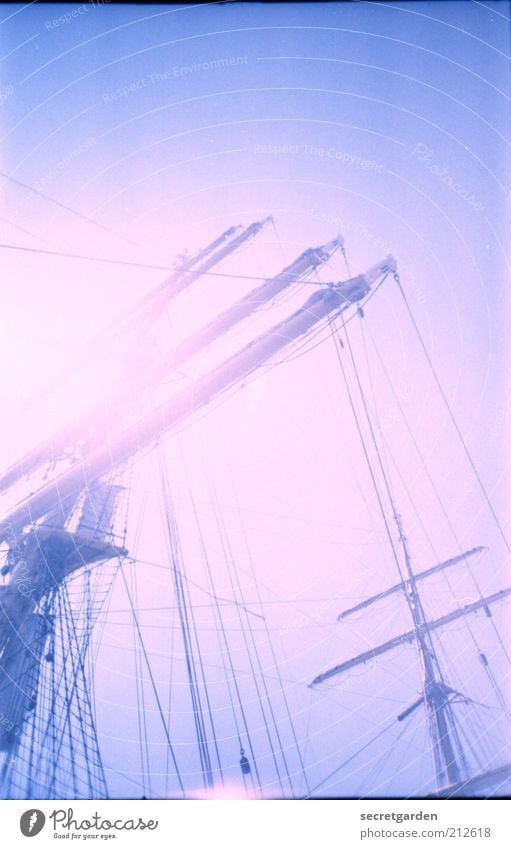 pink floyd Ferien & Urlaub & Reisen Ferne Kreuzfahrt Segeln Wolkenloser Himmel Schönes Wetter Schifffahrt Jacht Segelschiff Hafen hell blau rosa Farbe Kitsch