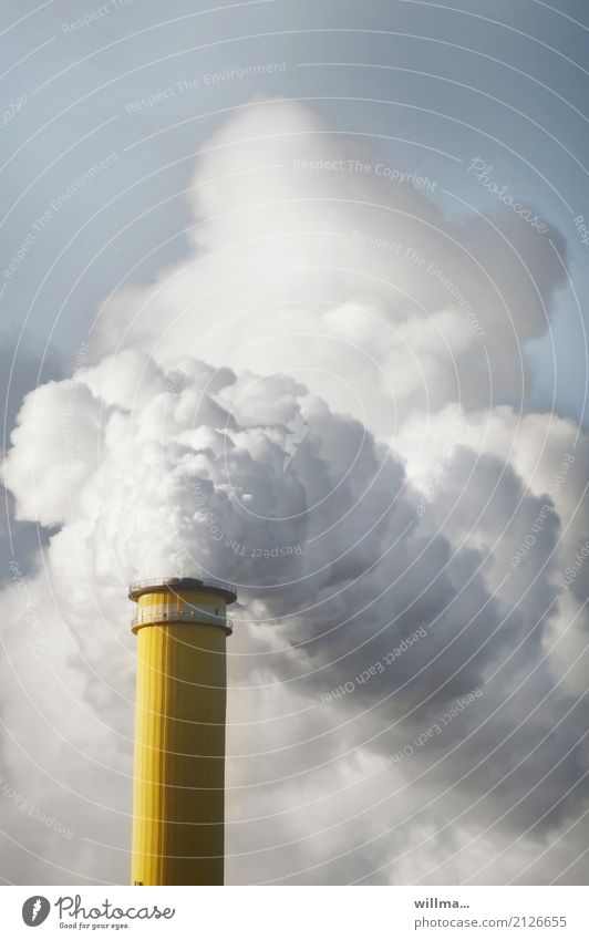 CO2 Energiewirtschaft Industrie Heizkraftwerk Umweltverschmutzung Fernwärme Klima Klimawandel Chemnitz Schornstein Rauchen Wasserdampf Kohlendioxid CO2-Ausstoß