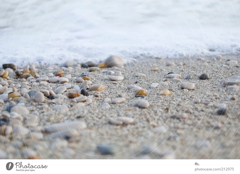 Dein Steinchen in der Brandung Ferien & Urlaub & Reisen Strand Meer Wellen Schaum Gischt Landschaft Wasser Wind Küste Mittelmeer Sand Flüssigkeit nass