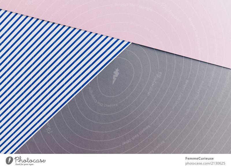 Muster (14) Papier Zettel mehrfarbig Streifen gestreift Farbstoff Vogelperspektive blau-weiß rosa grau graphisch Geometrie Strukturen & Formen Design angeordnet