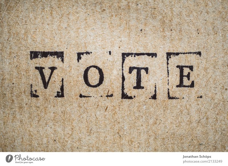 Vote Bundestagswahl Entschlossenheit Text wählen Wahlen Entscheidung unentschlossen Typographie Schriftzeichen Holz Stempel Parteien wichtig entschieden