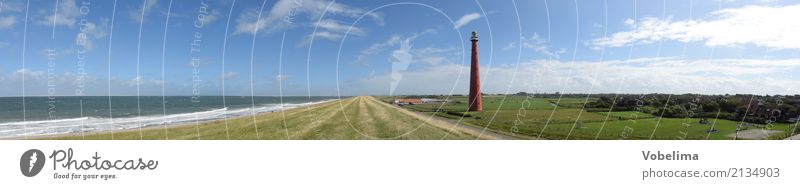 Leuchtturm von Den Helder Umwelt Natur Landschaft Wasser Himmel Wolken Sommer Küste Nordsee Meer Niederlande Europa Menschenleer Sehenswürdigkeit Wahrzeichen