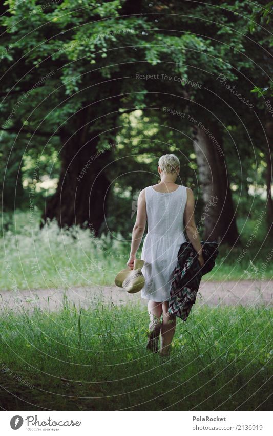 #A# Tag im Park Umwelt Natur Landschaft ästhetisch Picknick Ausflug Ausflugsziel Erholung Erholungsgebiet grün Wiese Kleid Frau laufen Wege & Pfade Farbfoto