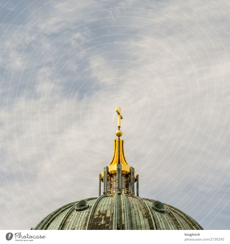 Berliner Dom Deutschland Europa Hauptstadt Kirche Christliches Kreuz Sehenswürdigkeit Wahrzeichen Oberpfarrkirche zu Berlin blau gold grün Farbfoto