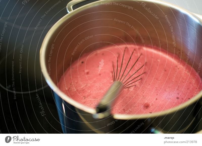 Manuelles Küchengerät Lebensmittel Marmelade Ernährung Topf Lifestyle Häusliches Leben Herd & Backofen genießen authentisch Duft heiß lecker Wärme rot