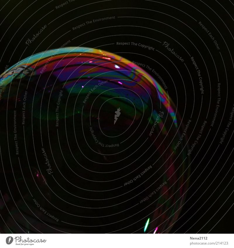 Rund und bunt rund mehrfarbig Seifenblase Farbe Farbenspiel regenbogenfarben Kreis kreisrund Blase Farbfoto Nahaufnahme Detailaufnahme Makroaufnahme abstrakt