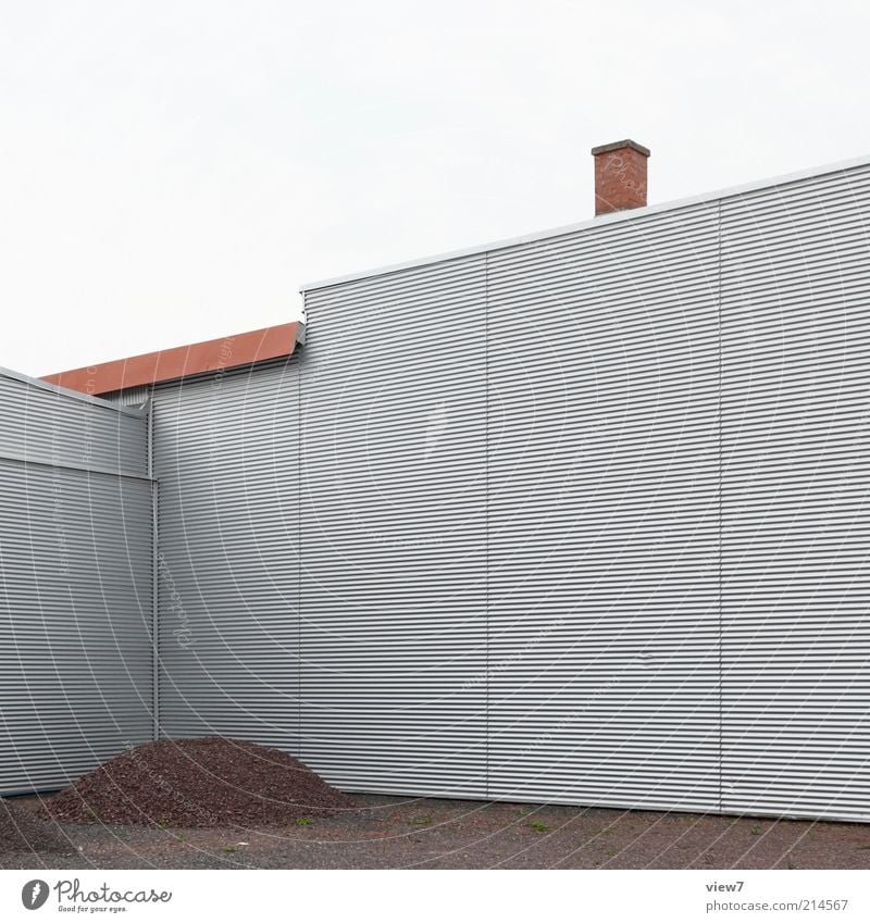 Moiré Baustelle Haus Industrieanlage Mauer Wand Fassade Metall Linie Streifen authentisch außergewöhnlich eckig einfach elegant modern neu Klischee ruhig