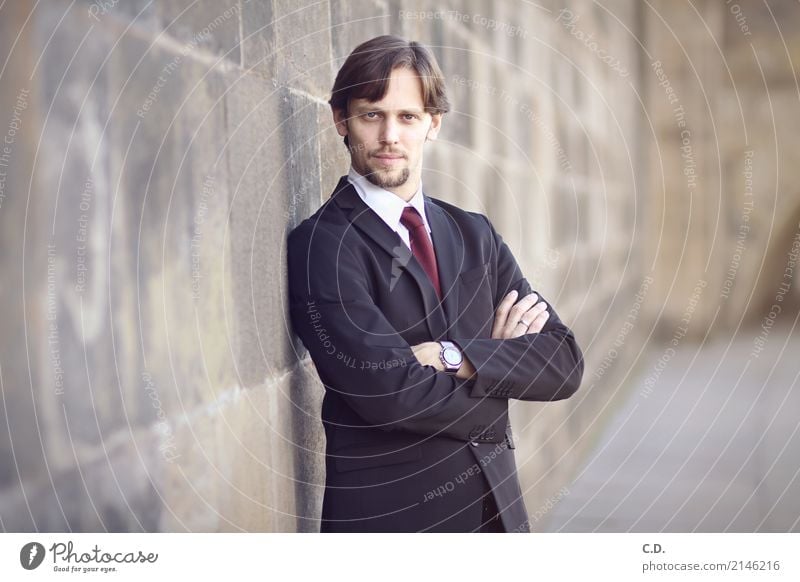 Vitali II maskulin Junger Mann Jugendliche Erwachsene 18-30 Jahre 30-45 Jahre Mode Bekleidung Anzug Krawatte brünett Bart stehen elegant Erfolg Freundlichkeit
