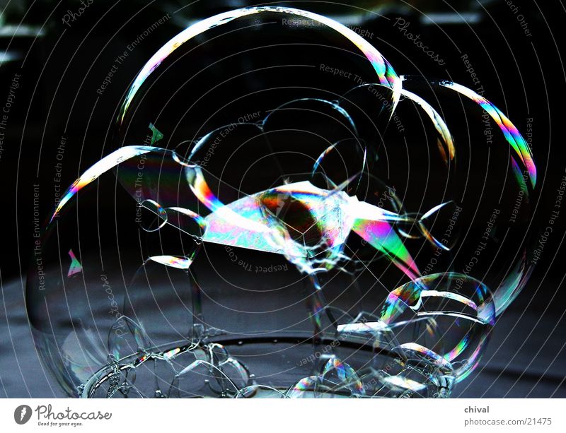 Seifenblasen 6 Regenbogen Wasser Reflexion & Spiegelung Interferenz Farbe