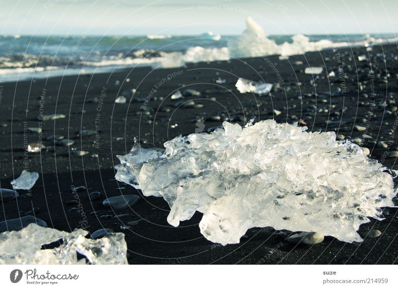 Kristall Ferien & Urlaub & Reisen Meer Umwelt Natur Landschaft Urelemente Himmel Horizont Klima Klimawandel Eis Frost Küste Strand Kristalle außergewöhnlich