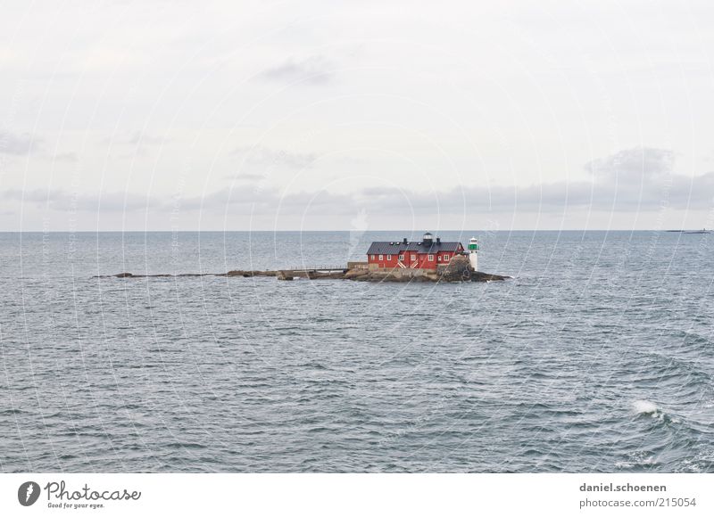 Haus im See Ferien & Urlaub & Reisen Tourismus Ausflug Ferne Kreuzfahrt Sommer Sommerurlaub Meer Insel Wellen Wasser Leuchtturm Einsamkeit ruhig Schweden