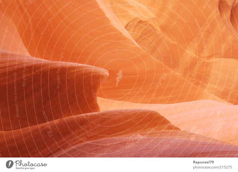sanfter Stein Natur Felsen Antelope Canyon braun orange Warmes Licht Farbfoto Detailaufnahme Strukturen & Formen Tag Lichterscheinung Sonnenlicht Warme Farbe