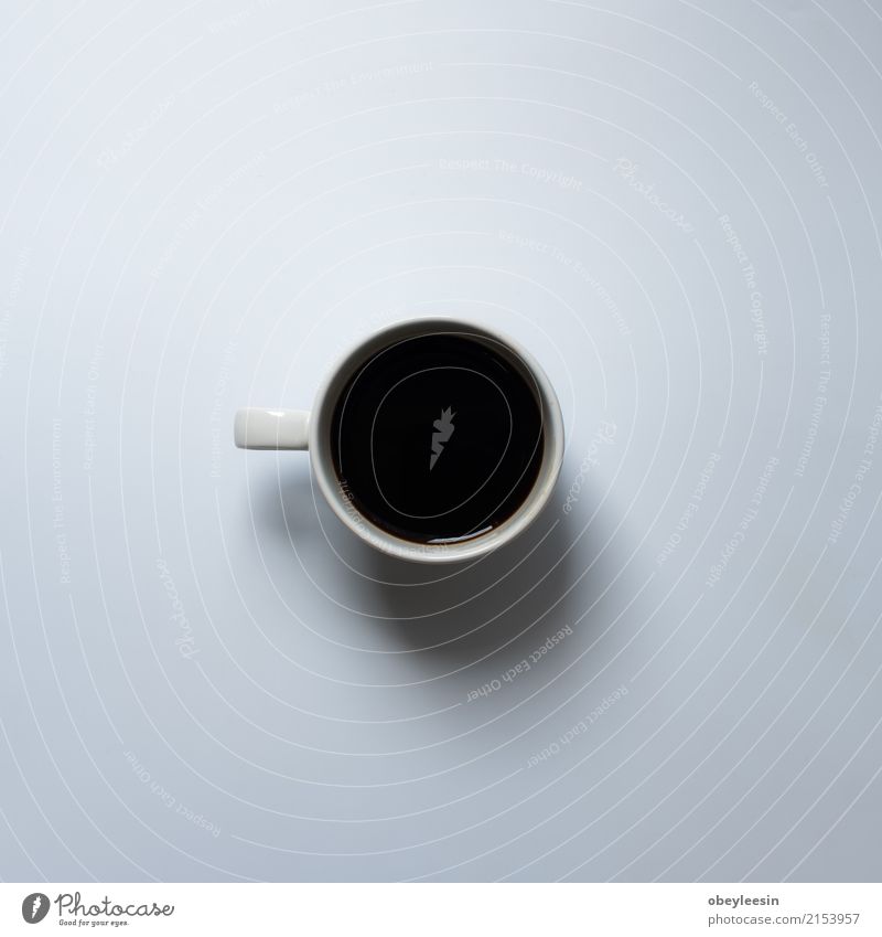 Tasse Kaffee für den Morgen, Frühstück Getränk Espresso Teller Design Wege & Pfade Fluggerät frisch heiß hell oben Sauberkeit braun grau weiß Farbe Becher