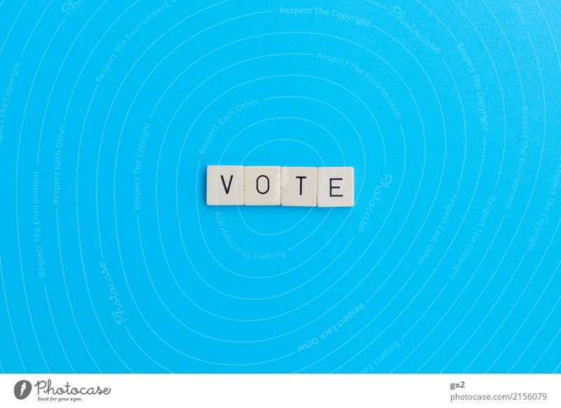 Vote Spielen Brettspiel Schriftzeichen wählen einfach blau Gesellschaft (Soziologie) Leben Problemlösung Politik & Staat Wandel & Veränderung Farbfoto