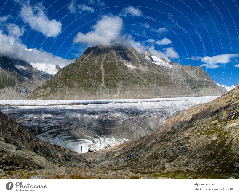 Aletschgletscher Natur Landschaft Himmel Klimawandel Schönes Wetter Gletscher blau braun einzigartig Freiheit kalt Umwelt Wandel & Veränderung Interlaken
