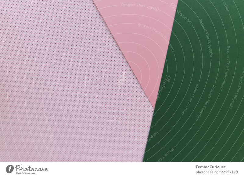 Muster (05) Schreibwaren Papier Kreativität Bastelmaterial Geometrie Strukturen & Formen Dreieck Rechteck Design Karton dunkelgrün gepunktet rosa angeordnet