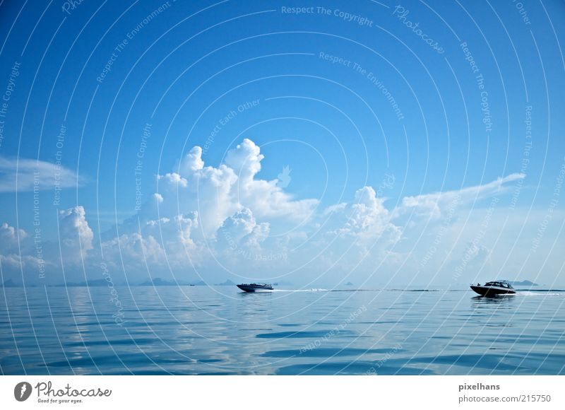 Renn Boot! Freude Ausflug Freiheit Sommer Sommerurlaub Meer Natur Landschaft Wasser Himmel Wolken Horizont Schönes Wetter Golf von Thailand Bootsfahrt Sportboot