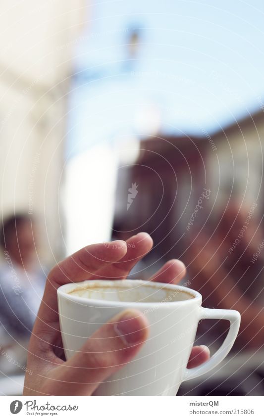 Auszeit. Lifestyle ästhetisch Zufriedenheit Pause Kaffee Kaffeetasse Kaffeetrinken Kaffeepause Straßencafé Tasse mediterran Erholung Ferien & Urlaub & Reisen