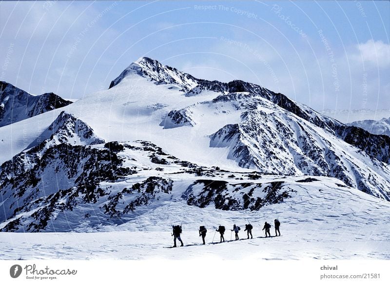 Skitour Ötztal wandern Winter Wandergruppe Berge u. Gebirge Alpen Skifahren Schnee Felsen